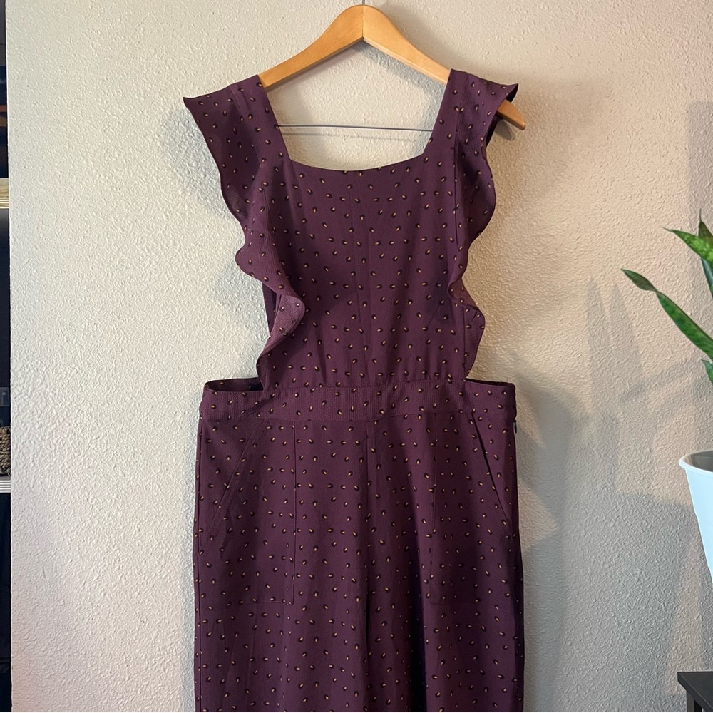 Bobeau Printed ruffle apron cropped jumpsuit - Picture 5 of 12